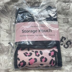 The Beachwaver Co. Pink and Black Leopard Tool Pouch
